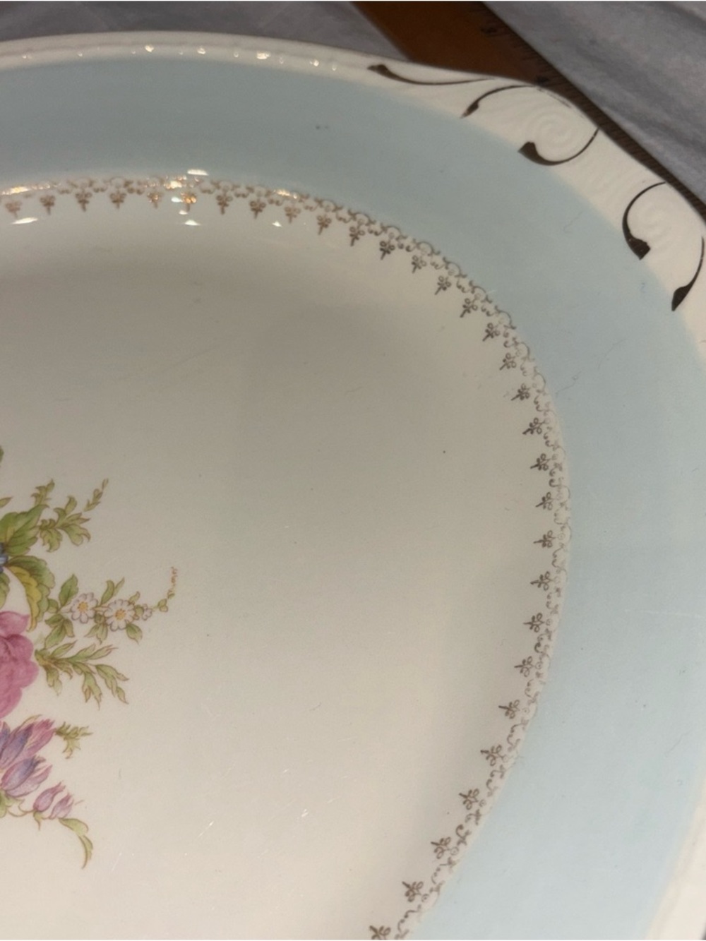 Vintage Georgian Homer Laughlin Eggshell Platter 13.5” Flowers J50N5 USA - Picture 4 of 6